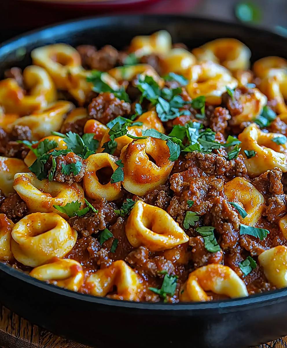 Cheesy Beef Enchilada Tortellini