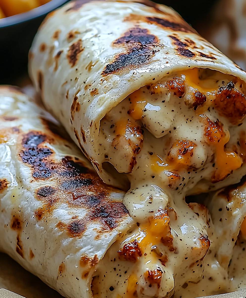 Garlic Cheesy Chicken Wraps