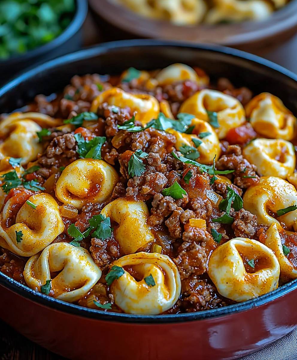 Cheesy Beef Enchilada Tortellini