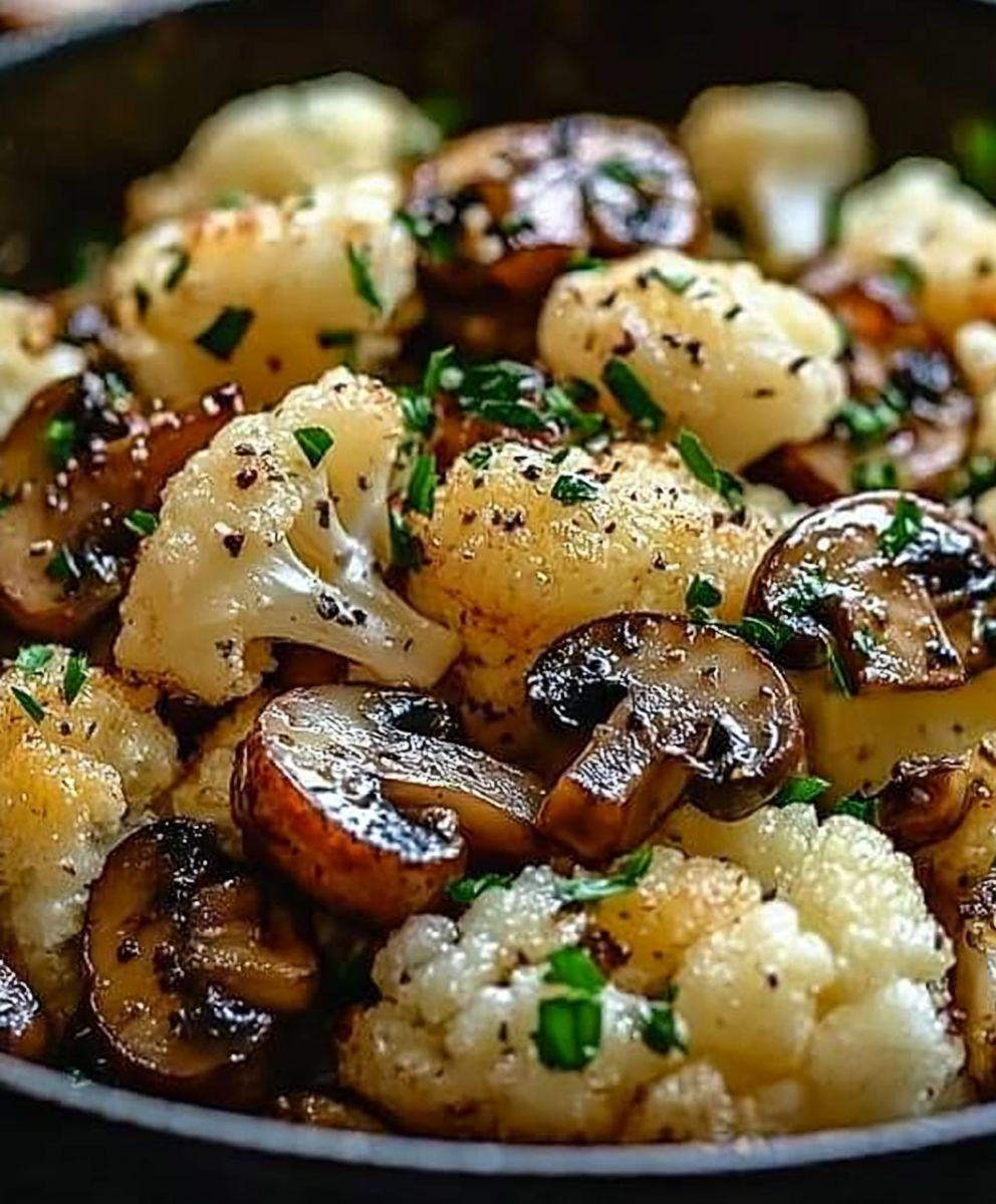 Garlic Cauliflower Mushroom Dish