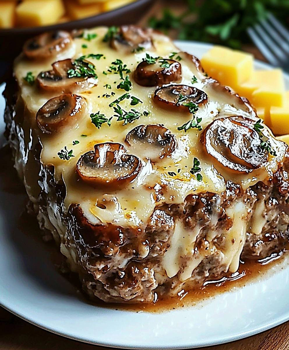 Mushroom Swiss Cheese Meatloaf
