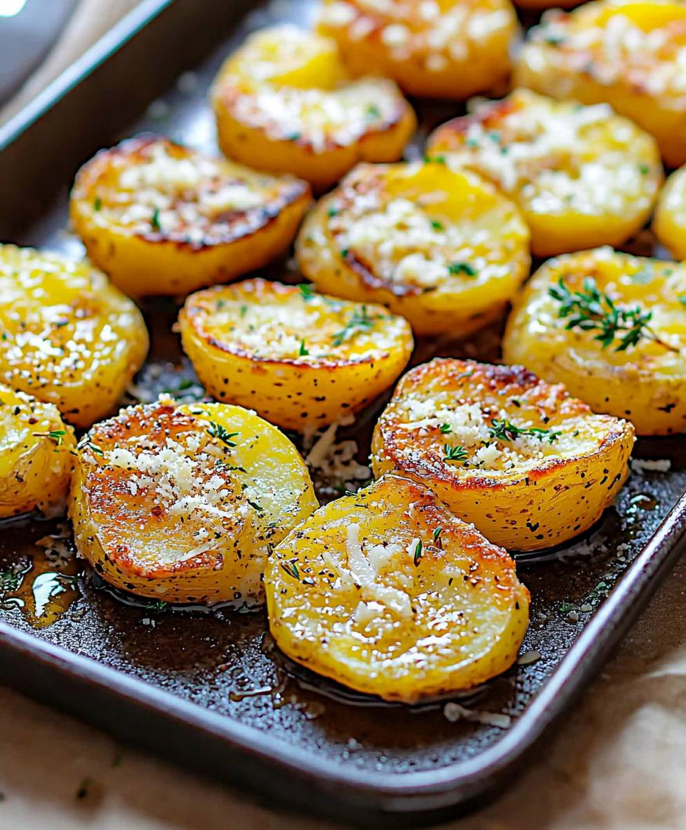 Smashed Garlic Parmesan Potatoes