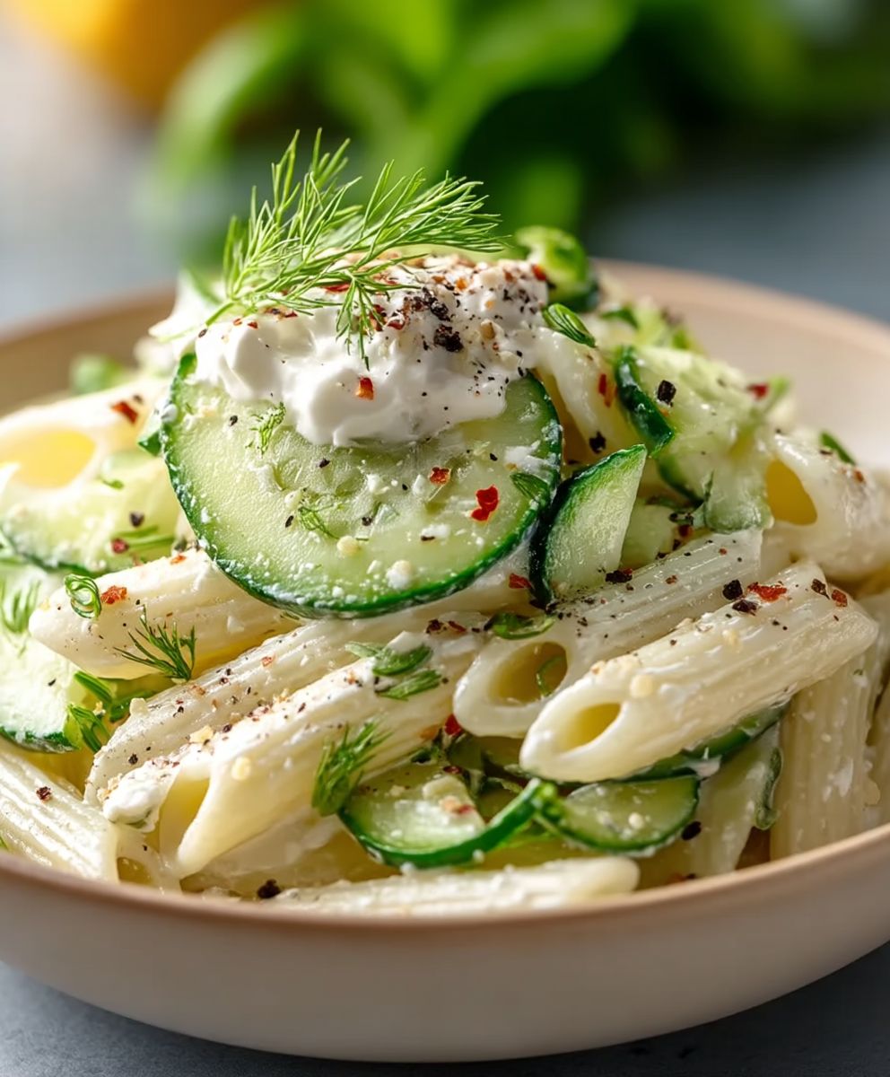Cucumber pasta salad