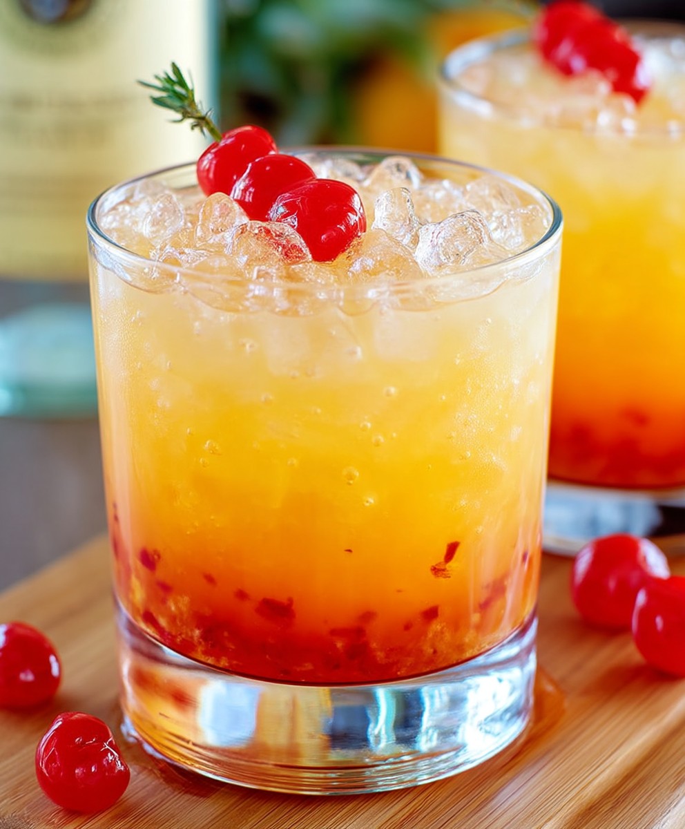 Malibu sunset cocktail drink