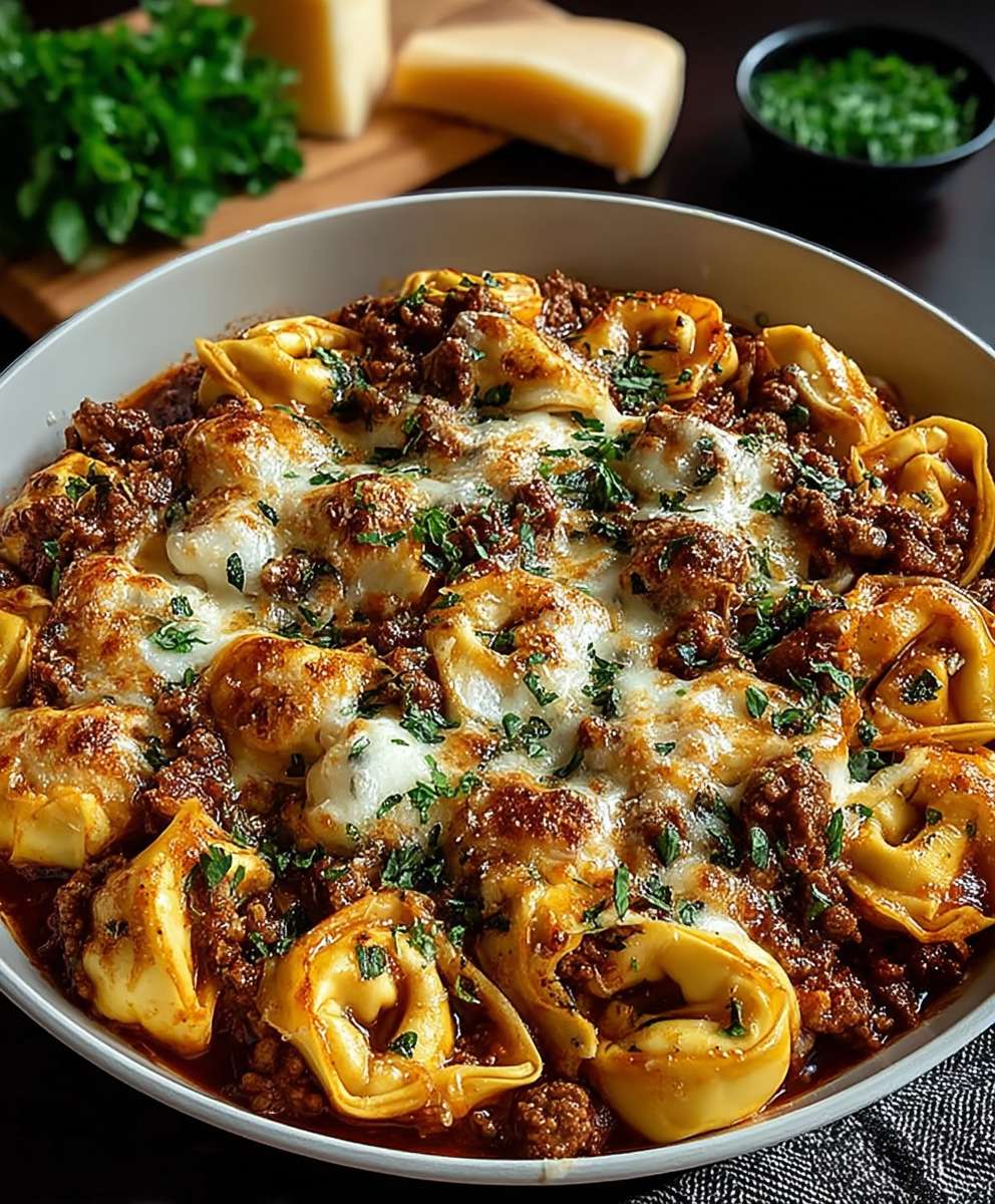 Beefy Tortellini Bake