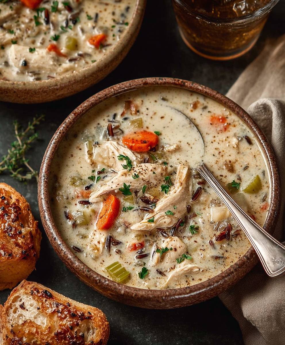 Crockpot chicken wild rice soup