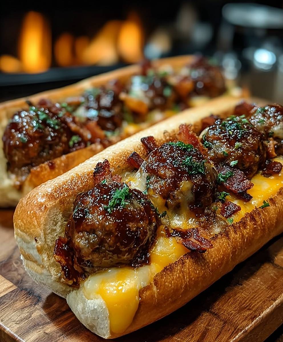 Bourbon BBQ meatball subs