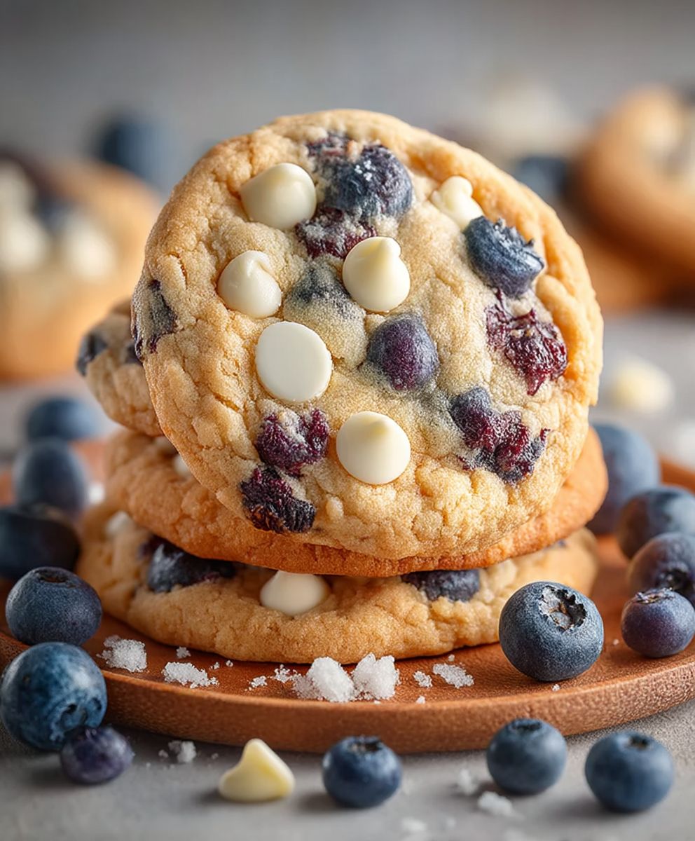 Blueberry white chocolate chip cookies