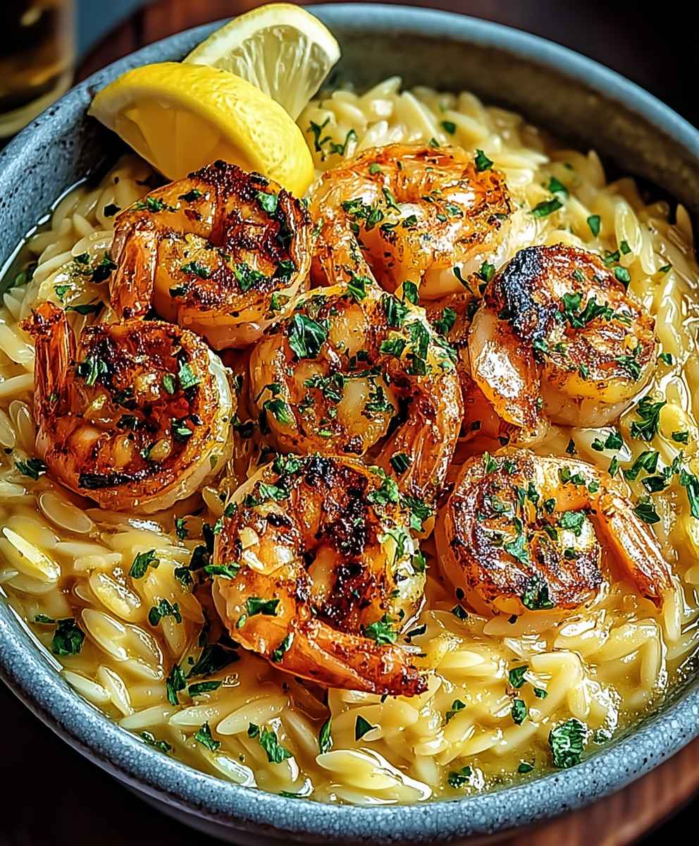 Shrimp Orzo Lemon Garlic Sauce