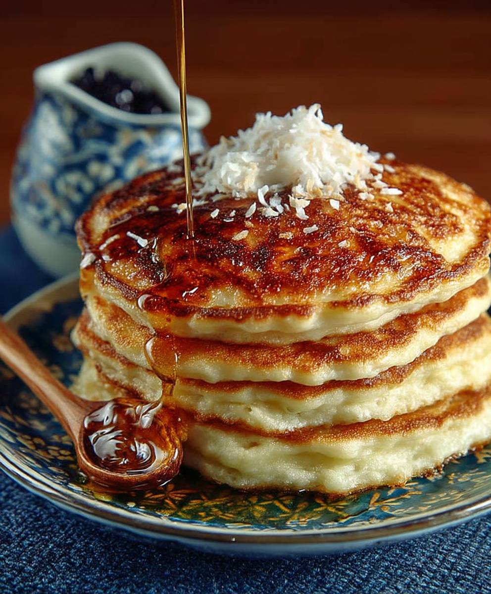 Coconut cream pancakes