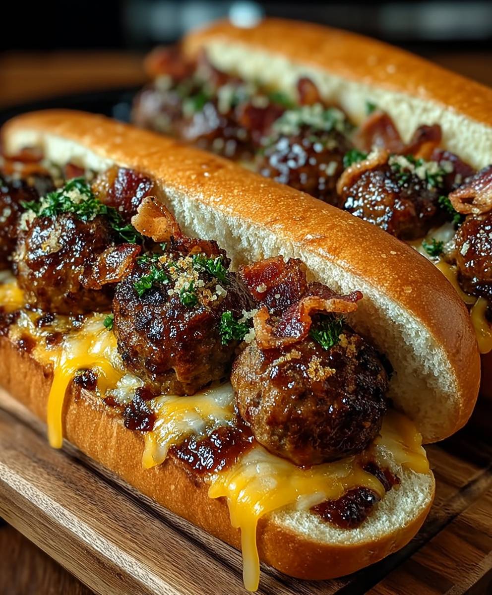 Bourbon BBQ meatball subs