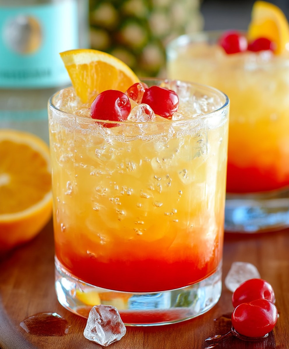 Malibu sunset cocktail drink
