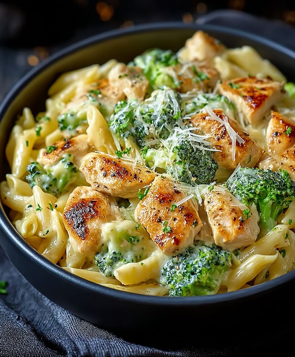 Chicken broccoli creamy pasta