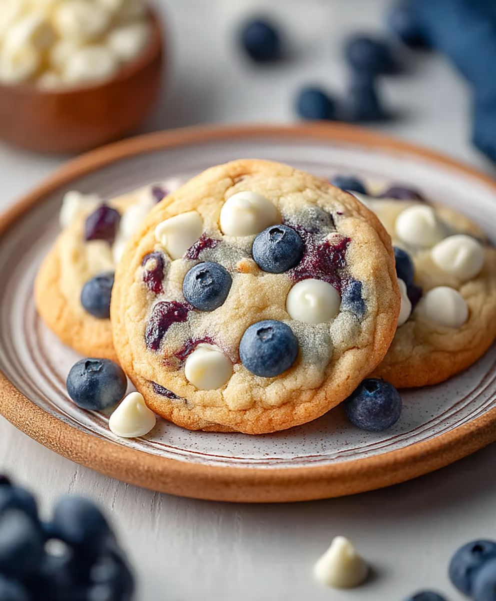 Blueberry white chocolate chip cookies