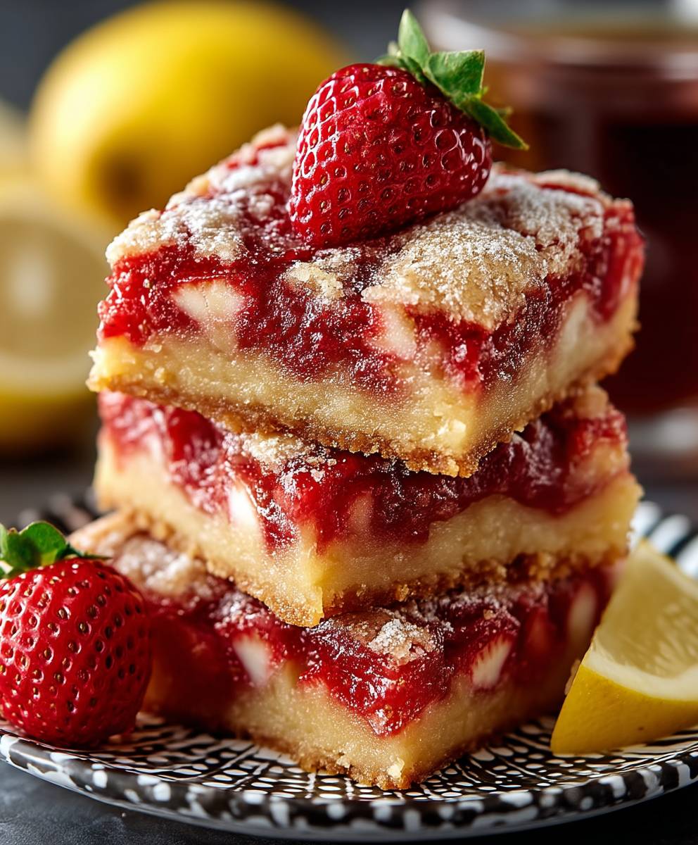 Strawberry Lemon Blondies