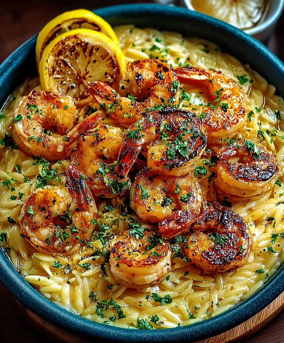Shrimp Orzo Lemon Garlic Sauce