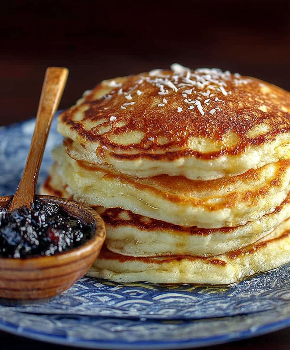 Coconut cream pancakes
