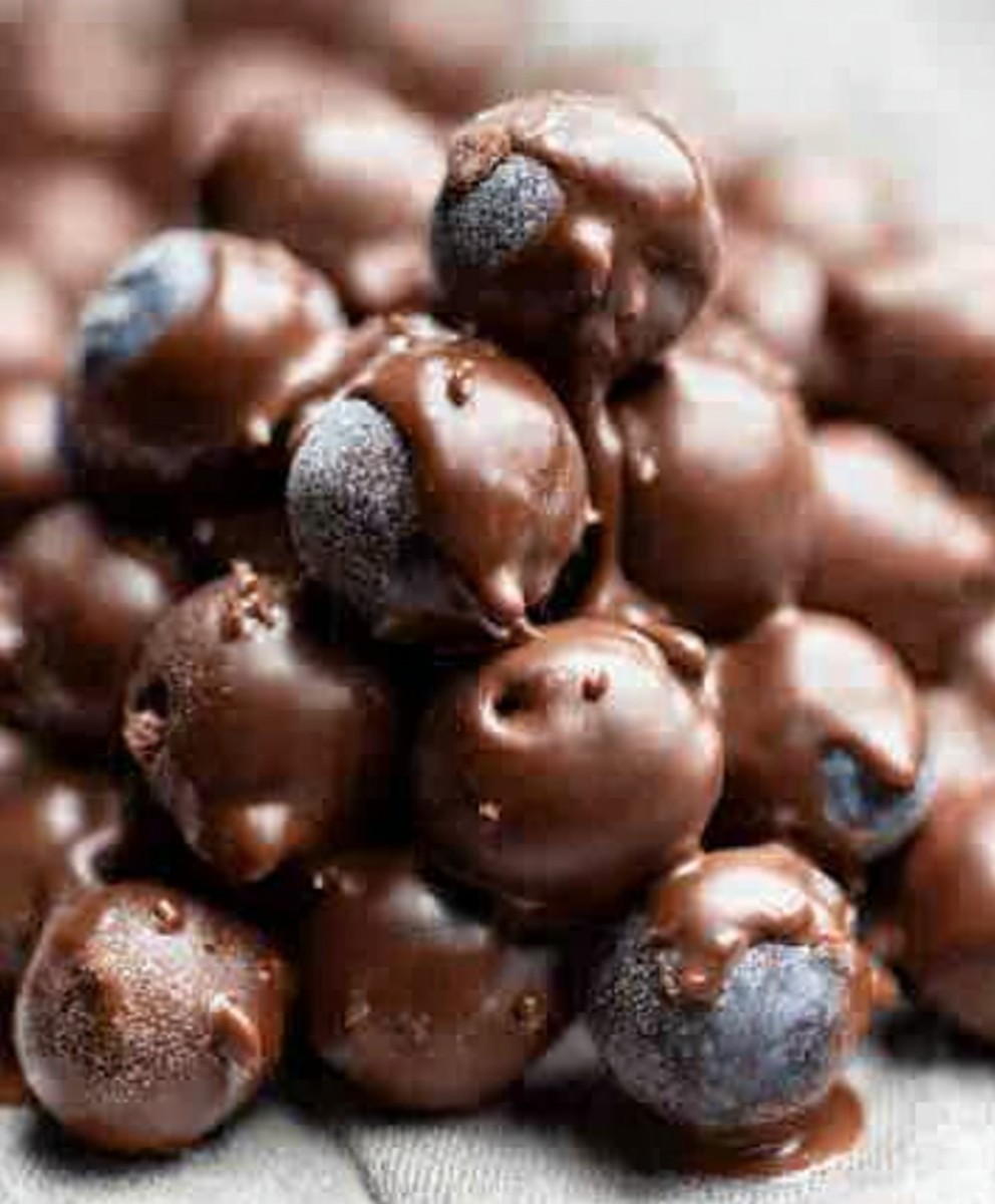 Chocolate covered blueberries