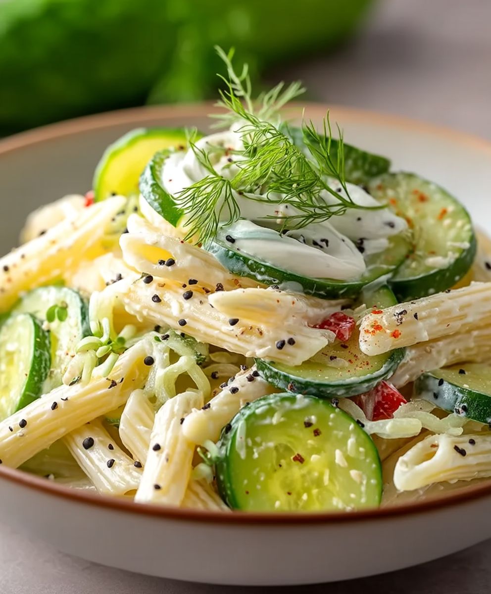 Cucumber pasta salad