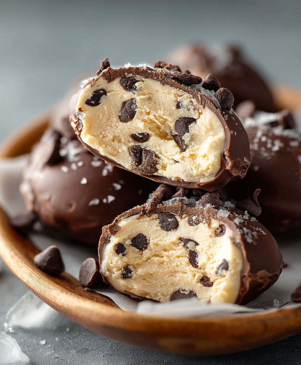 Cookie dough frozen yogurt bites