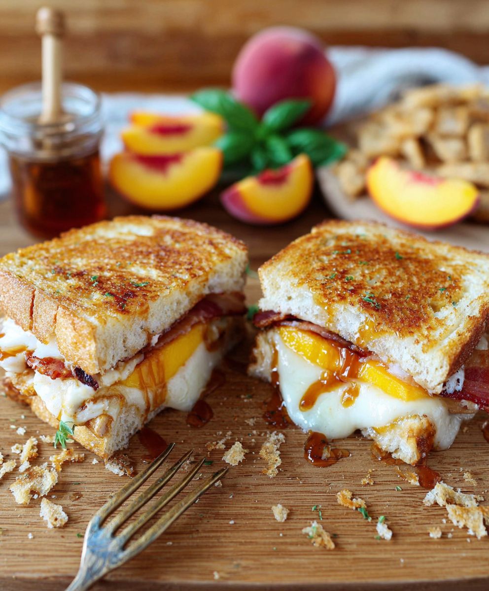 Peach White Cheddar Grilled Cheese