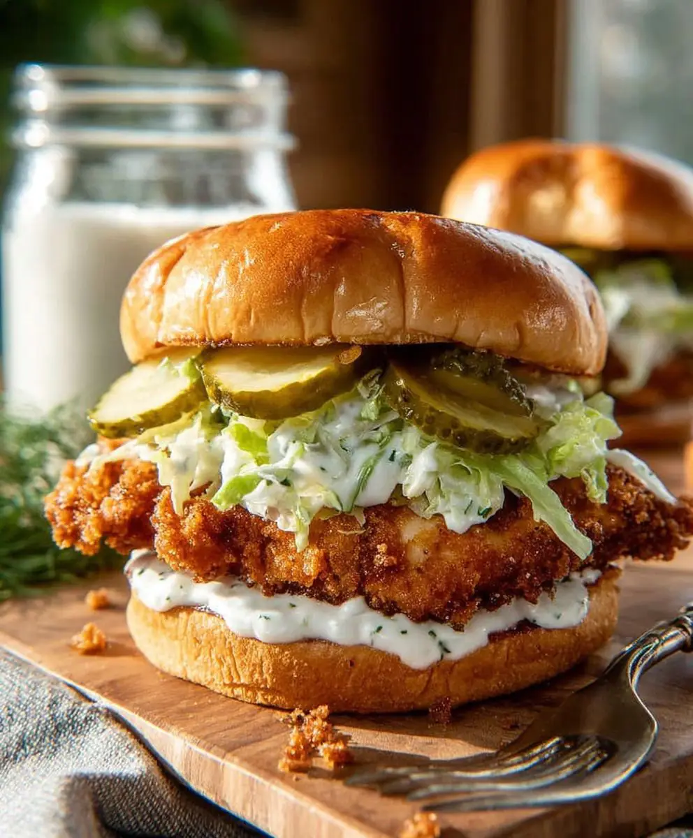 Crispy dill chicken sandwich