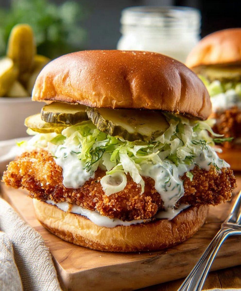 Crispy dill chicken sandwich