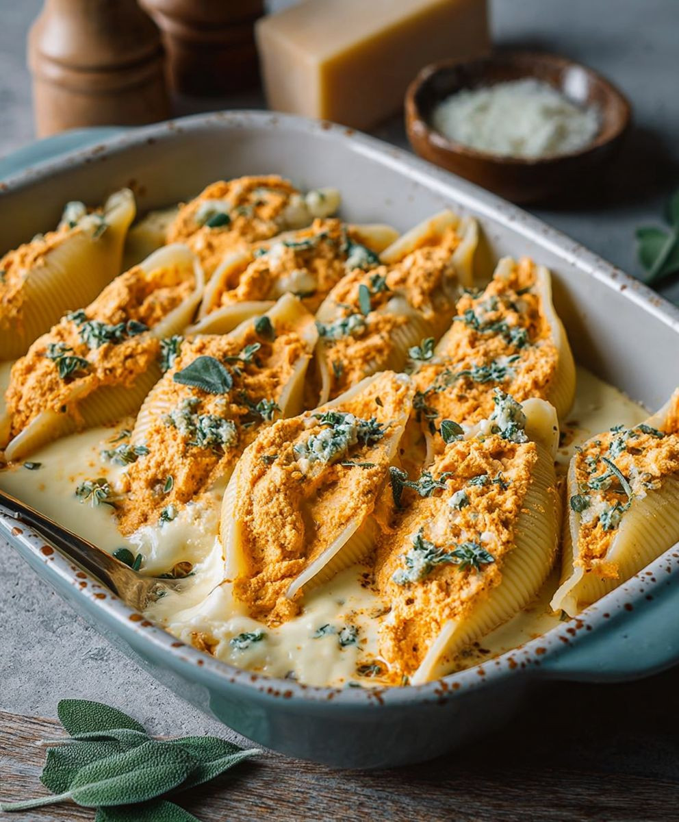 Vegan Pumpkin Stuffed Shells