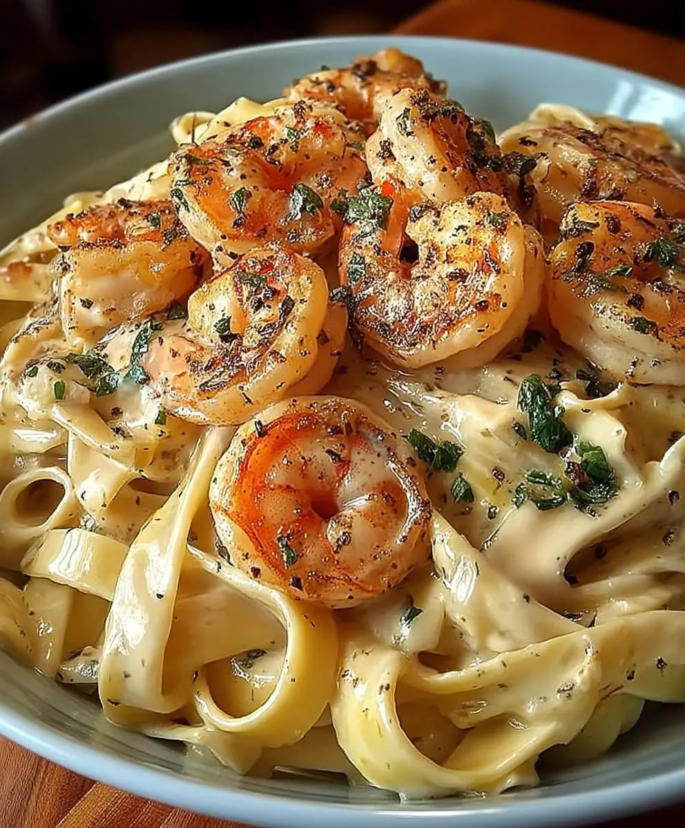 Shrimp fettuccine alfredo