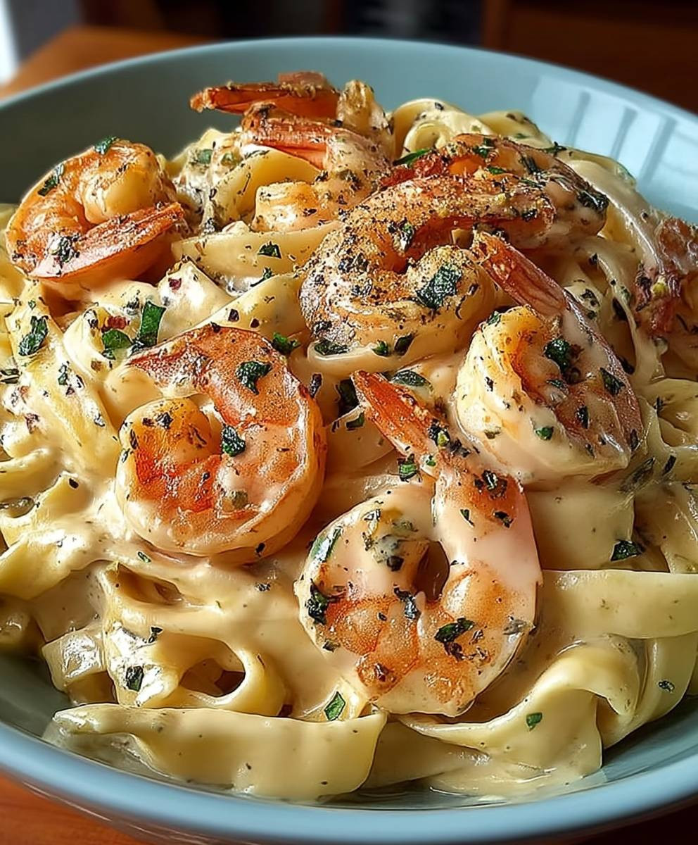 Shrimp fettuccine alfredo