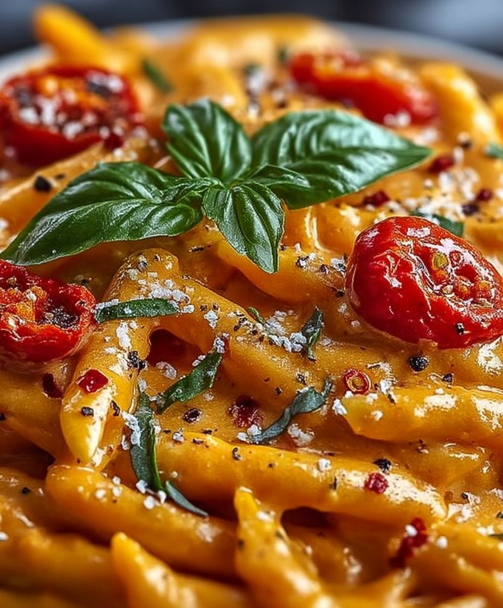 High Protein Red Pepper Pasta