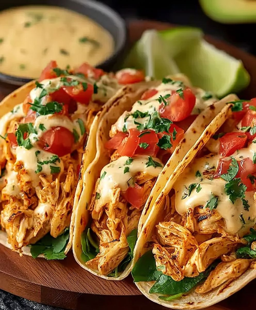 Queso Chicken Tacos