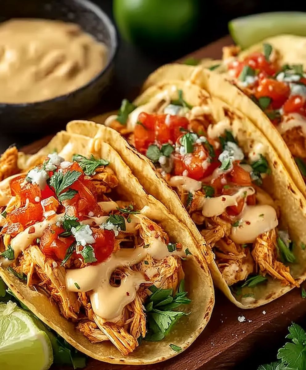 Queso Chicken Tacos
