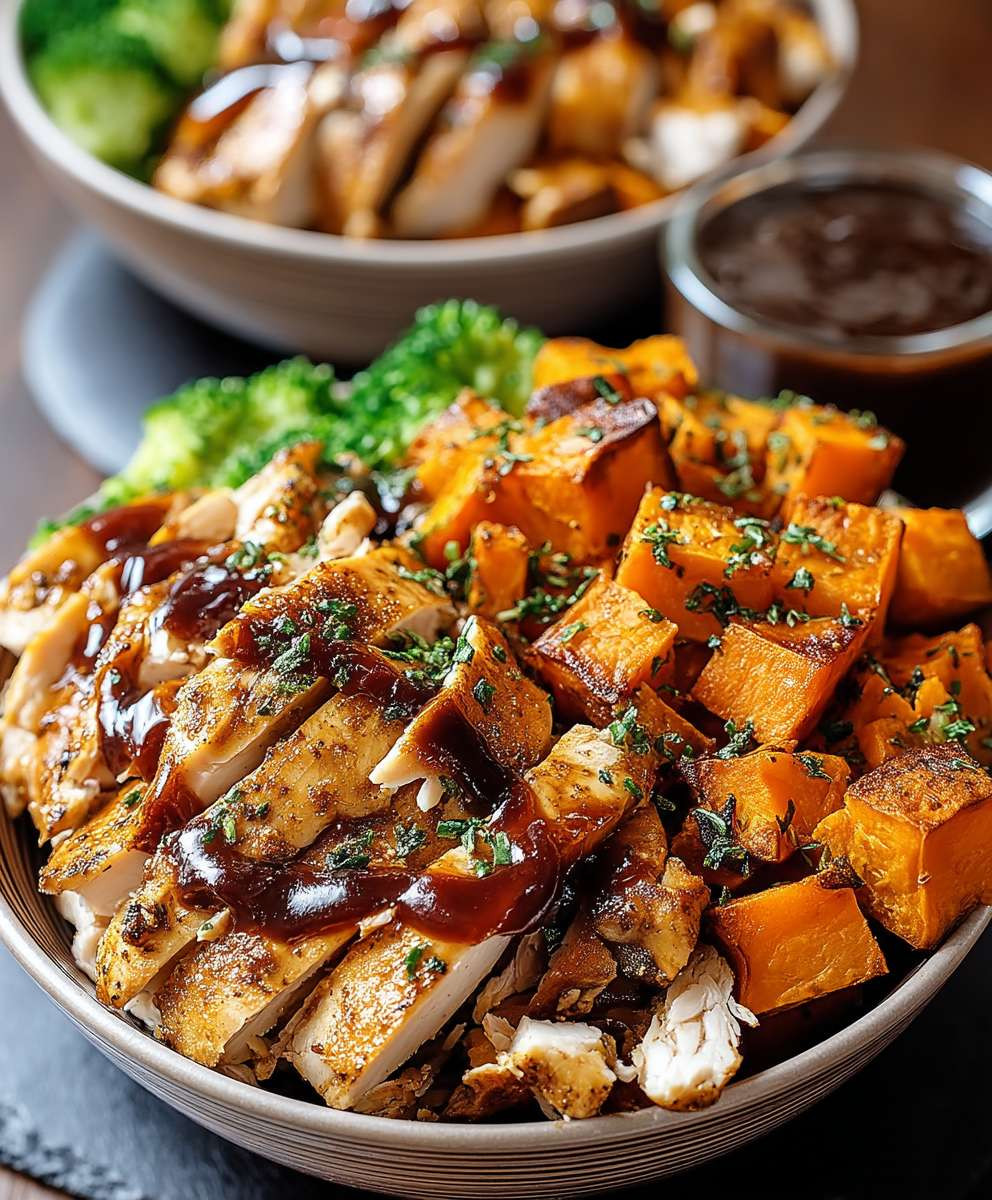 BBQ Chicken Sweet Potato Bowls