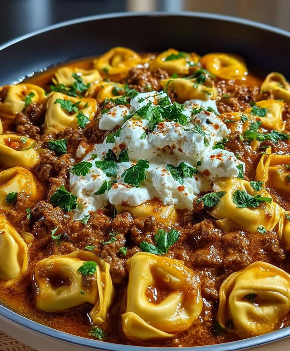 Cheesy Beef Enchilada Tortellini
