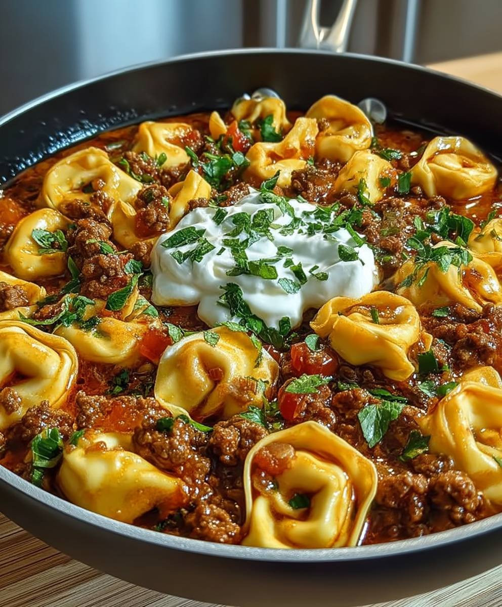 Cheesy Beef Enchilada Tortellini