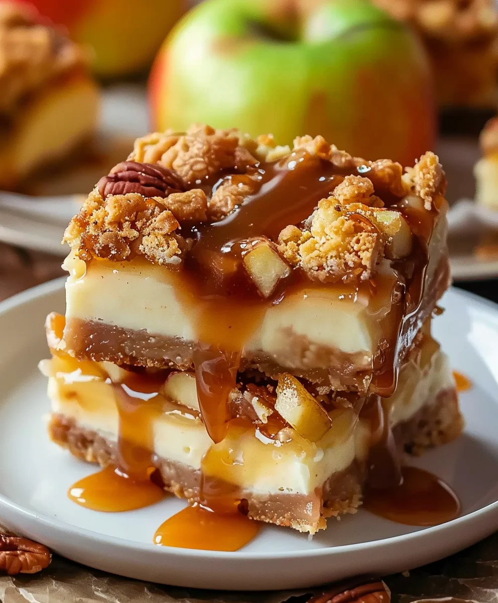 Decadent Caramel Apple Cheesecake Bars – Perfect Fall Treat