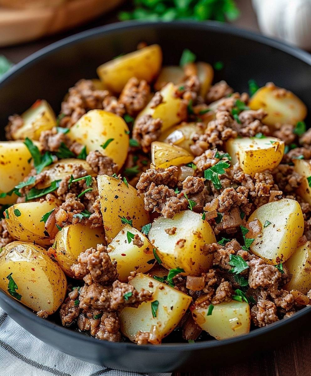 One Pan Ground Turkey Potatoes