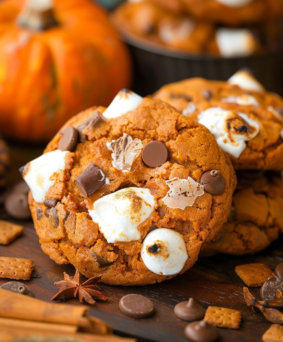 Pumpkin Smores Cookies