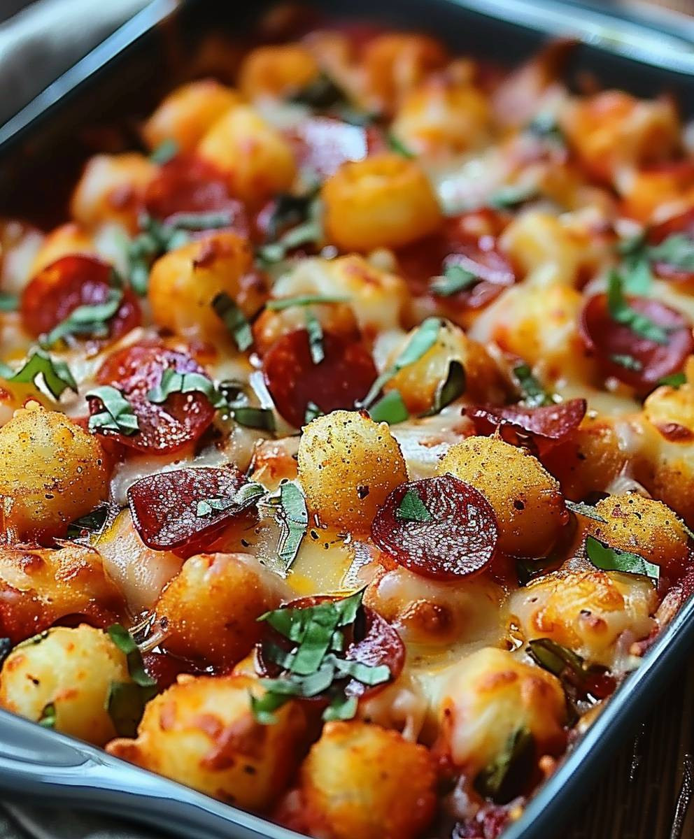 Pizza Tot Casserole
