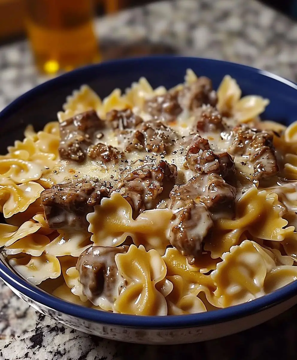 Beef Bowtie Pasta Dinner