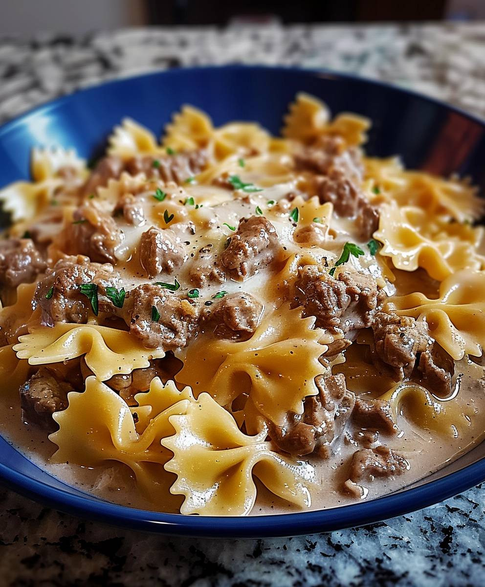 Beef Bowtie Pasta Dinner
