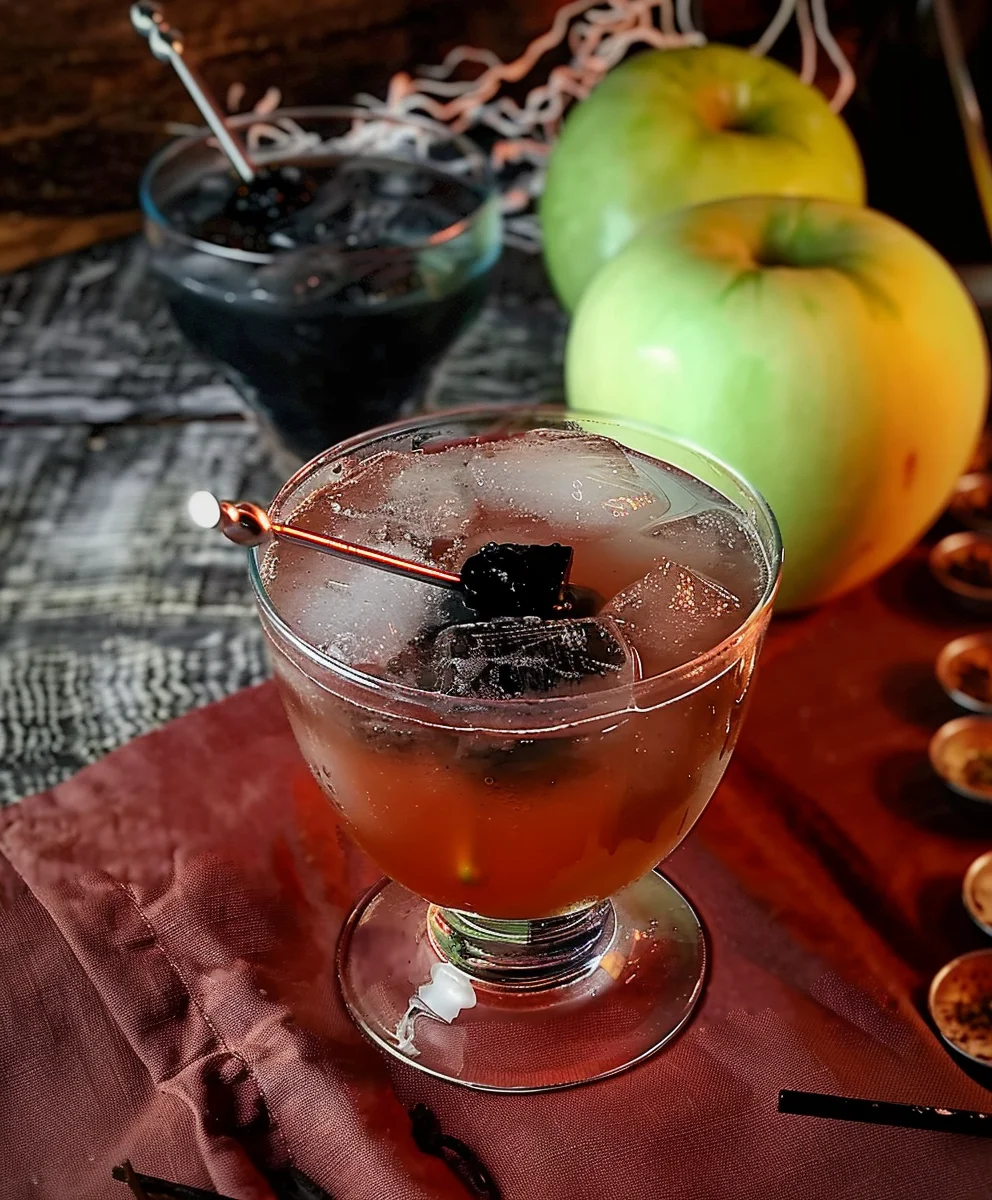 Spooky Poison Apple Halloween Mocktail: Non-Alcoholic Treat!