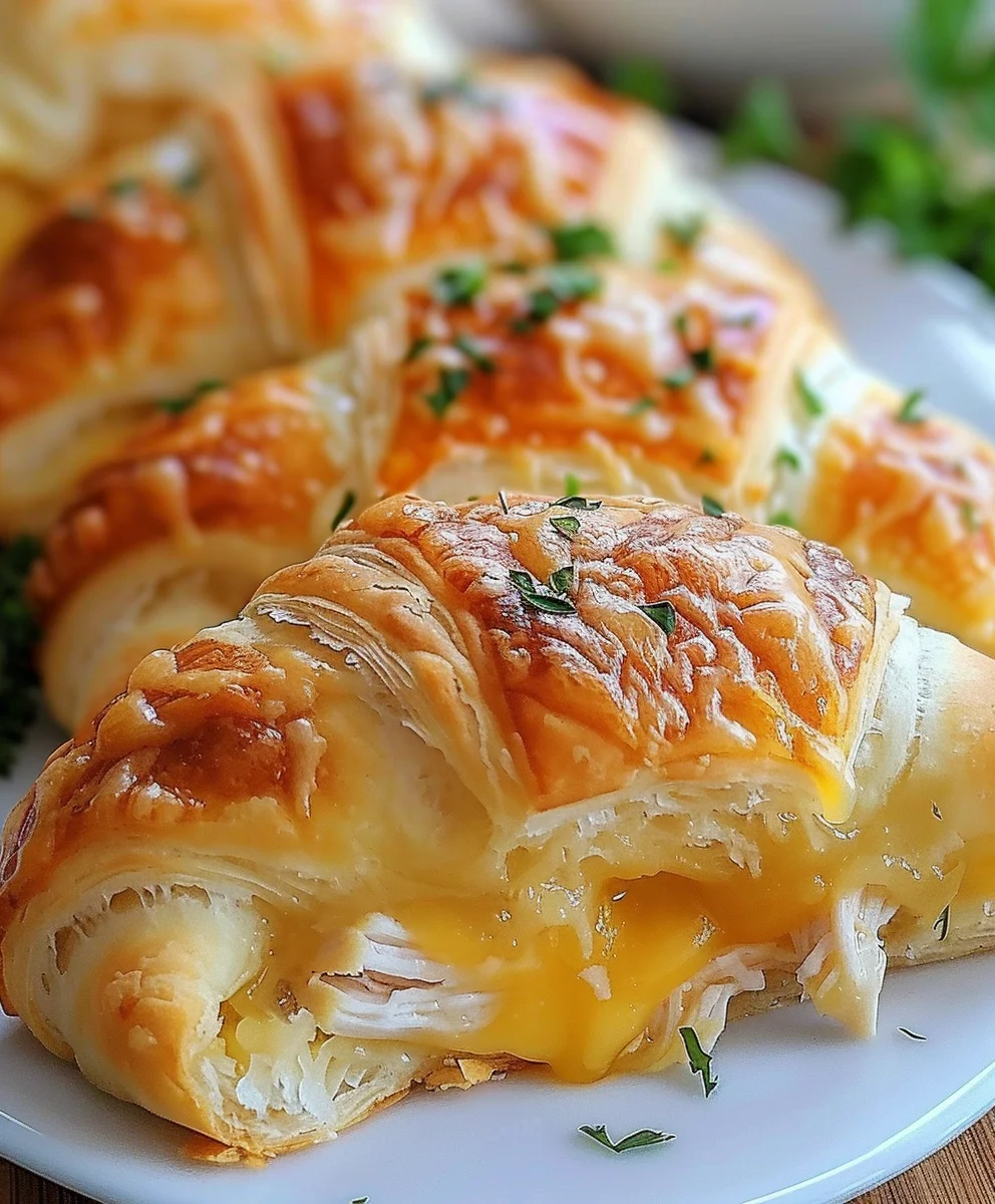 Melt-in-Your-Mouth Cheesy Chicken Crescent Rolls