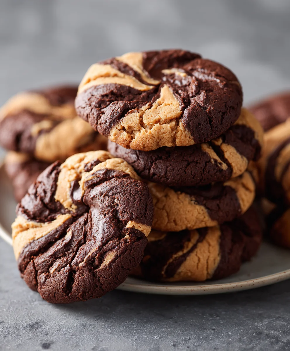 Chocolate Peanut Butter Swirl Cookies