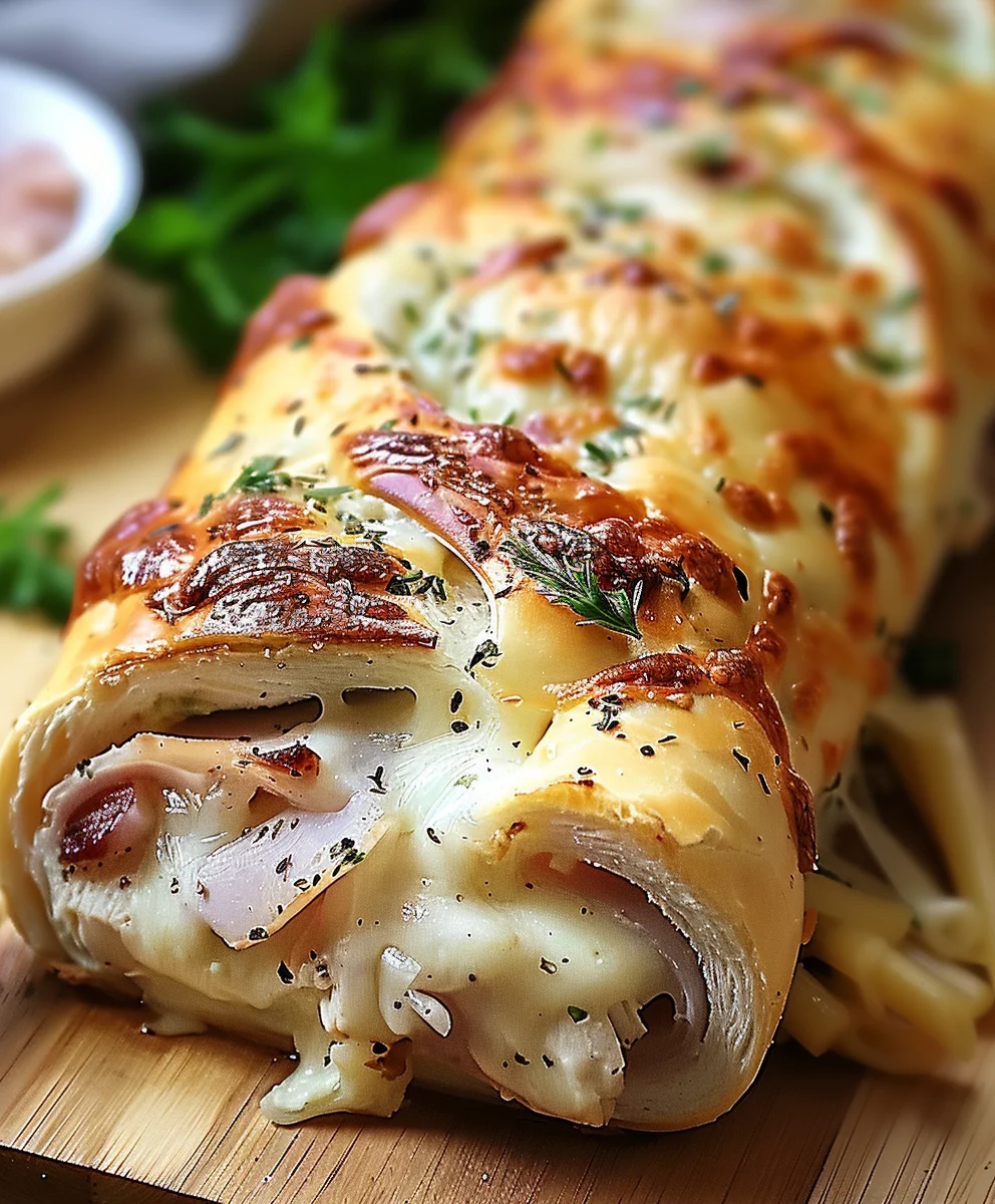 Chicken Cordon Bleu Stromboli: Easy & Cheesy Recipe!
