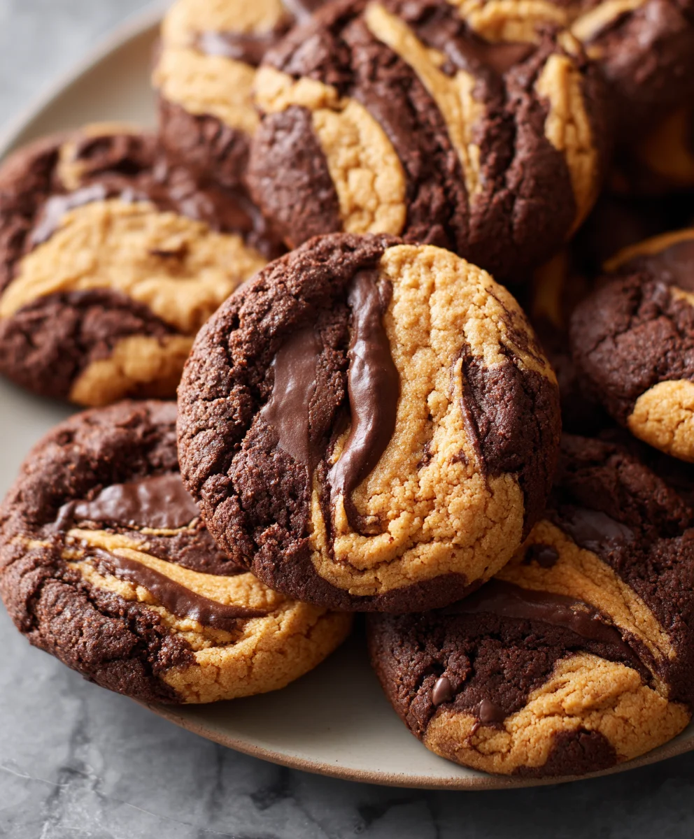 Decadent Chocolate Peanut Butter Swirl Cookies Recipe