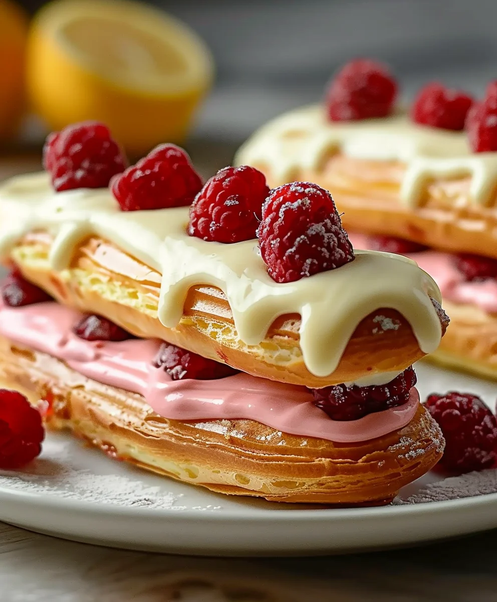 Lemon Raspberry Eclairs