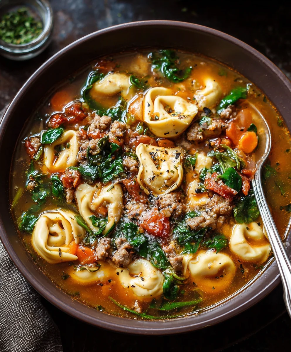 Autumn Tortellini Soup with Beef Sausage – Cozy & Flavorful!