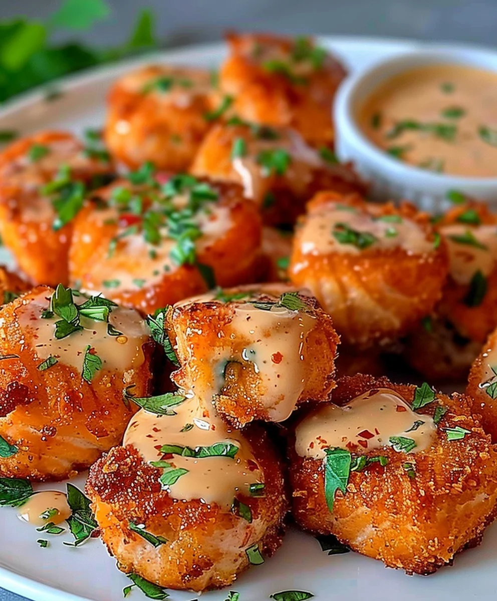 Homemade Crispy Bang Bang Salmon Bites: Easy Recipe!